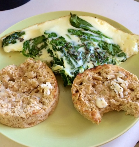 Homemade English Muffin With Baked Eggs